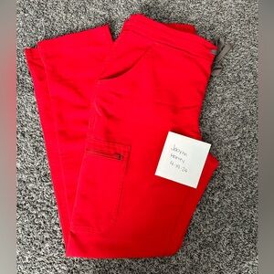 Straight leg Fig scrub pants. Red size XS. New without tags.